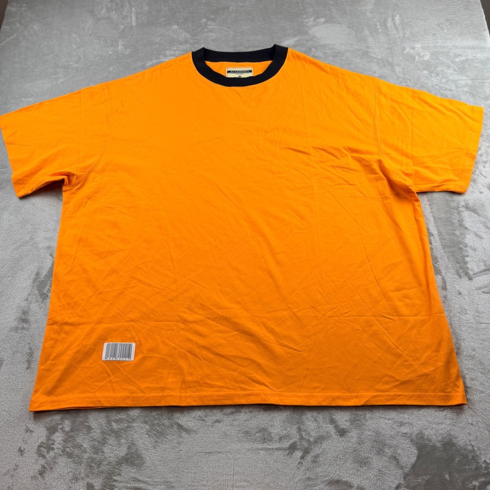 AJ Campbell Men's‎ XL Orange Ringer T-Shirt Short Sleeve Cotton Made in USA